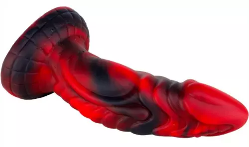 Dildo Monster SQUAX 18 x 5.5cm Schwarz-Rot – 5/7