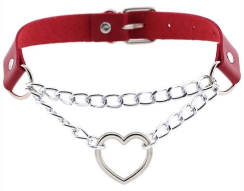 Sexy Heart Chain Necklace Red