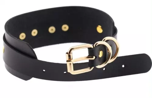 Modisches Halsband Golden Heart Schwarz – 2/2