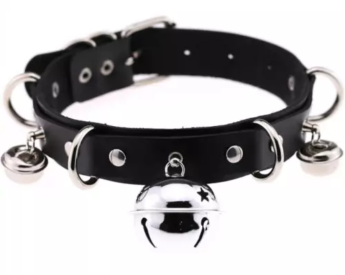 Sexy Halsband mit Glöckchen Schwarz – 1/2