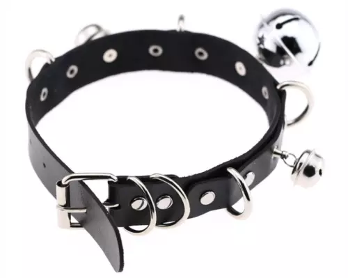 Sexy Halsband mit Glöckchen Schwarz – 2/2