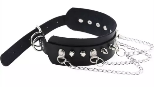 Halsband mit Nieten Piky Schwarz-Silber – 2/3