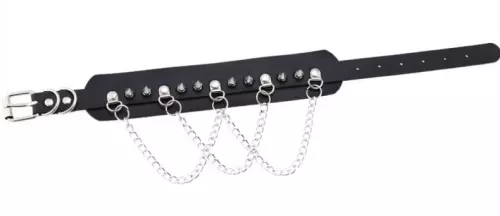 Halsband mit Nieten Piky Schwarz-Silber – 3/3