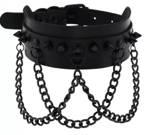 Nieten-Halsband Piky Schwarz – 1/5