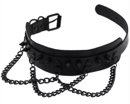 Nieten-Halsband Piky Schwarz – 2/5