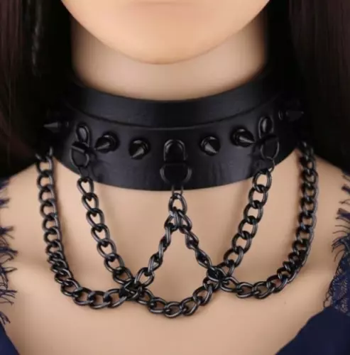 Nieten-Halsband Piky Schwarz – 4/5