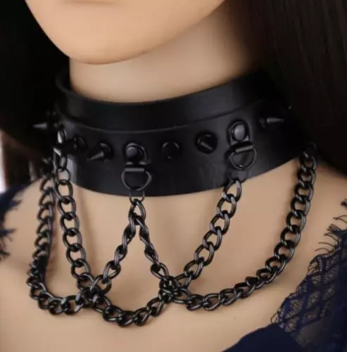 Nieten-Halsband Piky Schwarz – 5/5