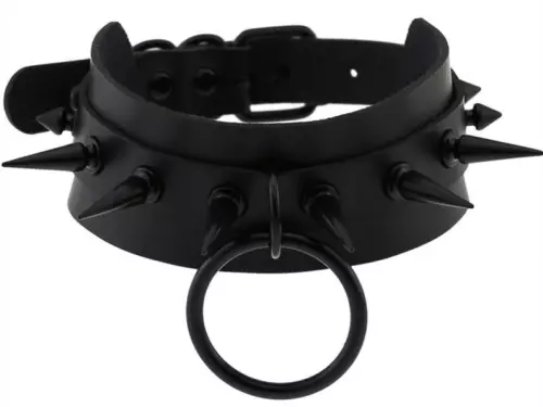 Nieten-Halsband Strobo Lish Schwarz – 1/3