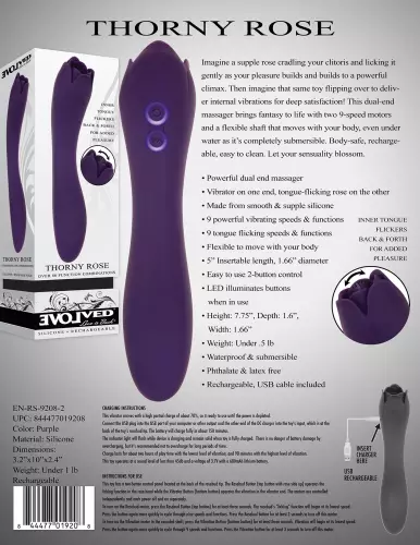 Clitorisstimulator Thorny Roos 20cm – 4/4