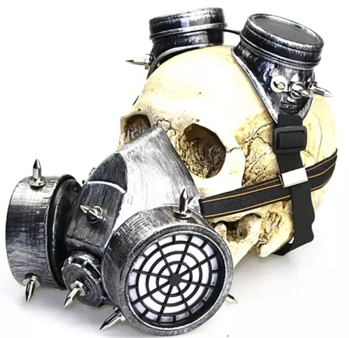 Gasmaske und Brille Rivets Silver Silberfarben – 3/6