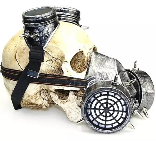 Gasmaske und Brille Rivets Silver Silberfarben – 4/6