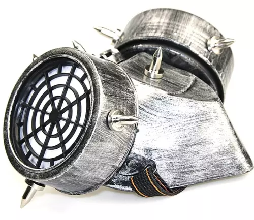Gasmaske und Brille Rivets Silver Silberfarben – 5/6