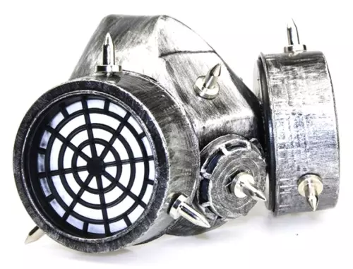 Gasmaske und Brille Rivets Silver Silberfarben – 6/6