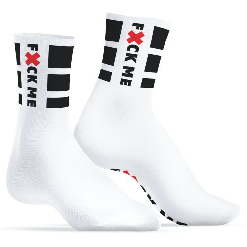 White Fuck Me Socks SneakXX
