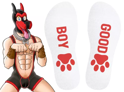 Socken Good Boy Rot-Weiß – 3/5