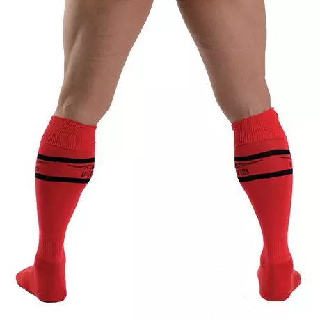 Hohe Socken URBAN FOOTBALL SOCKS Rot-Schwarz – 2/3