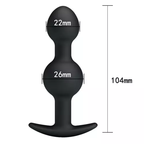 DUO Heavy Balls Silicone Butt Plug 10.4 x 2.6 cm – 3/9