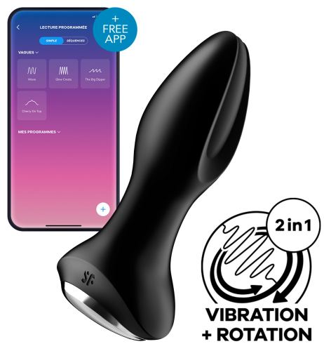 Connected vibrating plug Rotator 2 Satisfyer 10 x 4cm Black