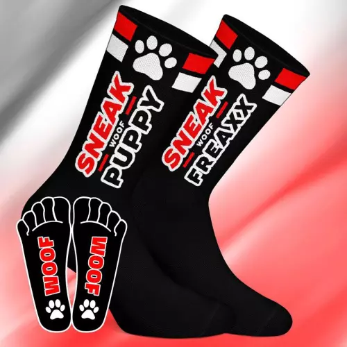 SNEAK PUPPY sokken Zwart-Rood – 1/6