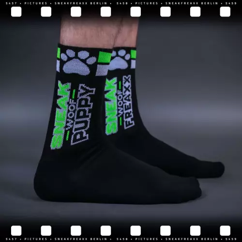 Socken SNEAK PUPPY Schwarz-Grün – 4/6