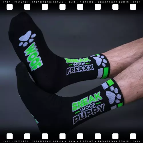 Socken SNEAK PUPPY Schwarz-Grün – 5/6