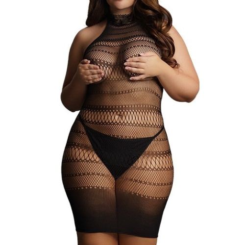 HIGH LACE Sexy Dress Black Plus Size