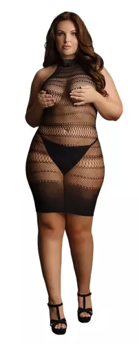 Sexy Kleid Große Größen HIGH LACE Schwarz – 3/8
