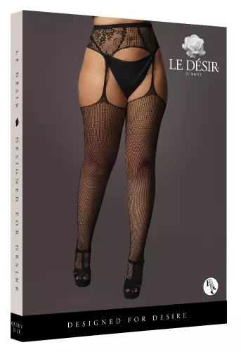 Strümpfe Netzstoff LACE FISHNET Schwarz – 5/8