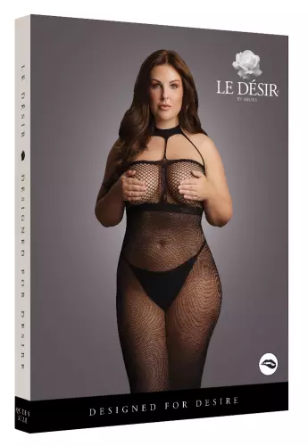Netz-Kleid Übergröße HIGH NECK Schwarz – 5/8