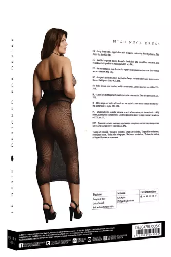Netz-Kleid Übergröße HIGH NECK Schwarz – 6/8