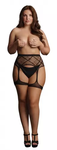Strumpfhalter Netzstrumpfgürtel GARTERBELT Schwarz – 3/8