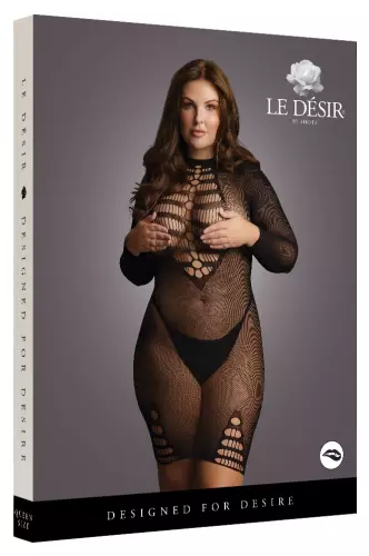 Sexy Kleid Große Größe LONG SLEEVE Schwarz – 5/8