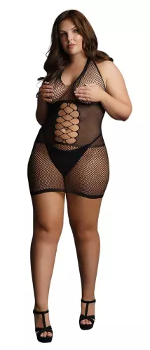 Sexy Kleid Übergröße PEEK-A-BOO Schwarz – 3/8