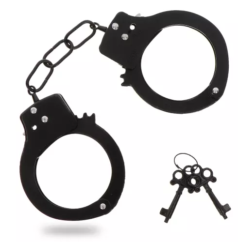 Handschellen aus Metall Fun Cuffs Schwarz – 1/4