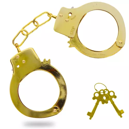 Handschellen aus Metall Fun Cuffs Vergoldet – 1/4