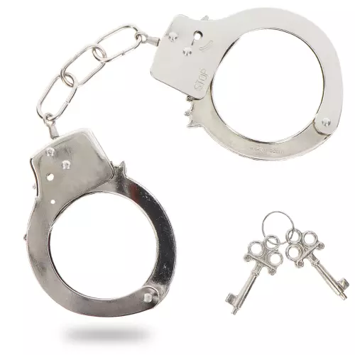 Handschellen aus Metall Fun Cuffs Versilbert – 1/4