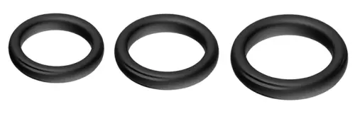 Set van 3 siliconen cockringen Set Ring Zwart – 2/7