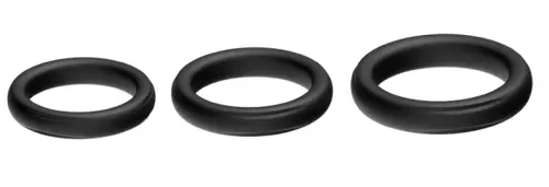 Set van 3 siliconen cockringen Set Ring Zwart – 3/7