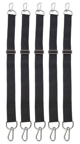 Set of 5 Adjustable Straps with Carabiners 1 Metre