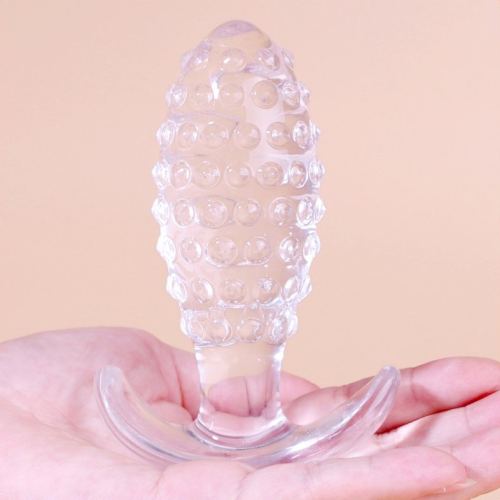 Dotted Pine Transparent Plug L 9 x 3.5cm