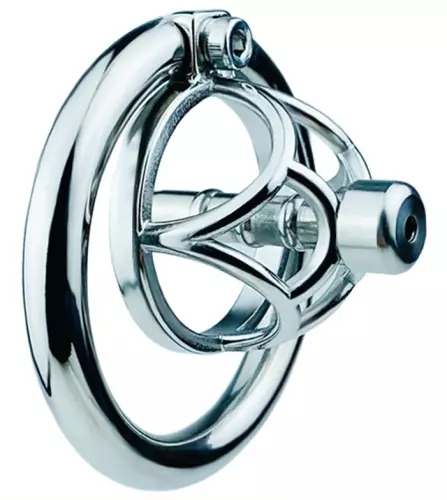 Metall-Keuschheitskäfig mit Urethral-Plug Hexy 3 x 3,3cm – 3/6