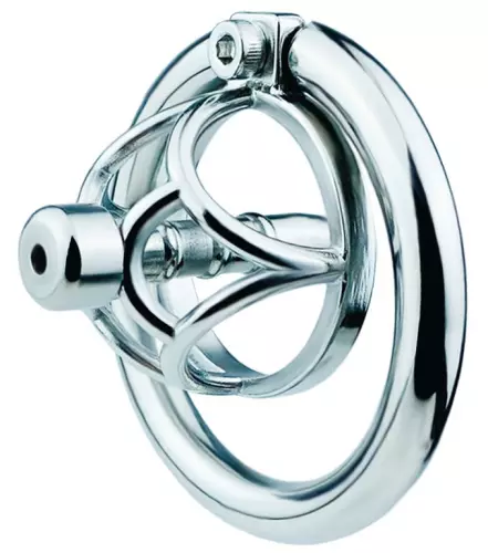Metall-Keuschheitskäfig mit Urethral-Plug Hexy 3 x 3,3cm – 6/6
