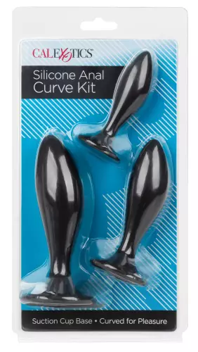 Set mit 3 Silikonplugs Curve Kit Schwarz – 2/15