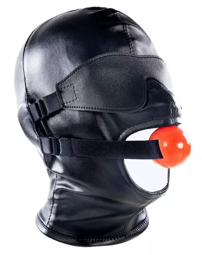 SM-Kapuze mit Knebel und Maske Subfull Schwarz – 1/7