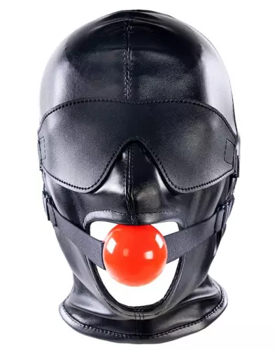 SM-Kapuze mit Knebel und Maske Subfull Schwarz – 2/7