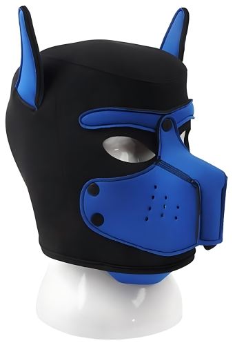 Puppy masker Neopreen Dog On Zwart-Blauw
