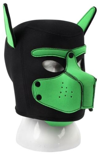 Puppy masker Neopreen Dog On Zwart-Groen