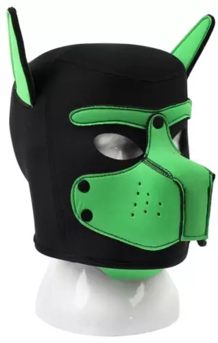 Puppy Maske Neopren Dog On Schwarz-Grün – 1/2