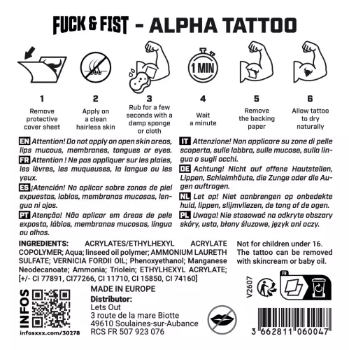 Alpha Temporary Tattoo 9 x 8cm – 3/3