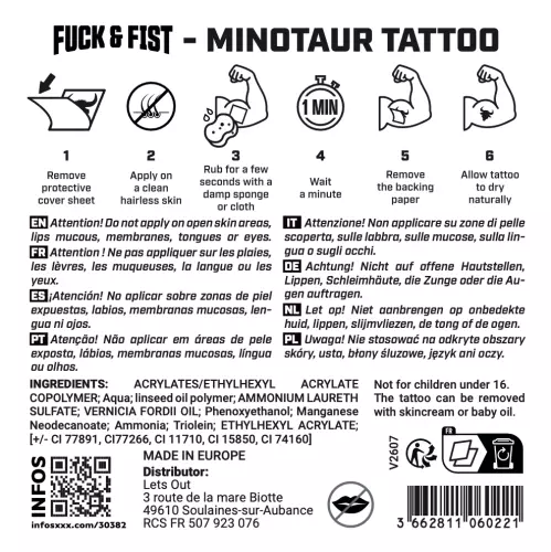 Tatouage temporaire Minotaure 9 x 7.5cm – 3/3
